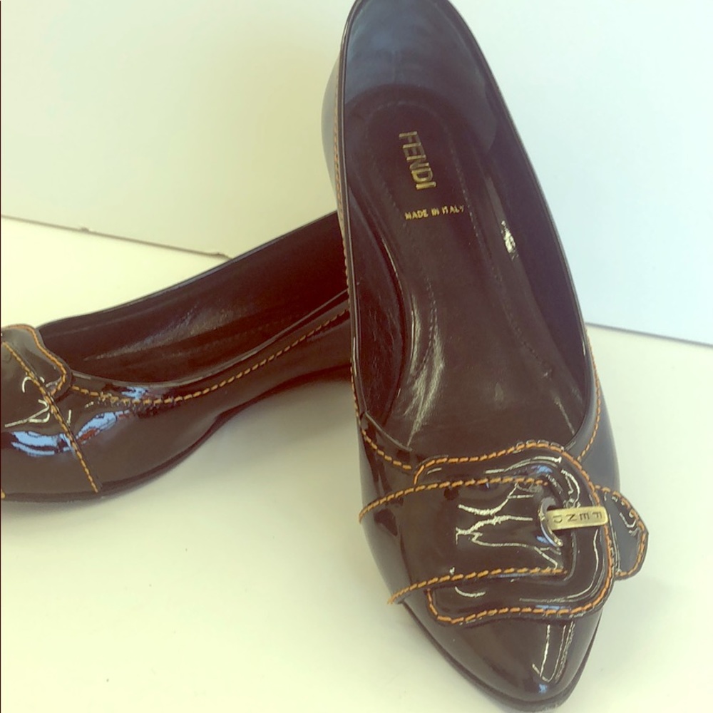Fendi patent leather flats